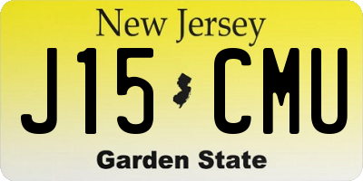 NJ license plate J15CMU