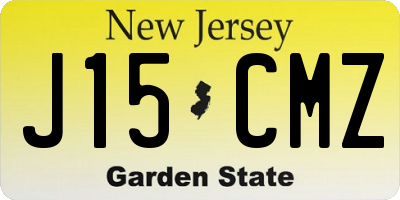 NJ license plate J15CMZ