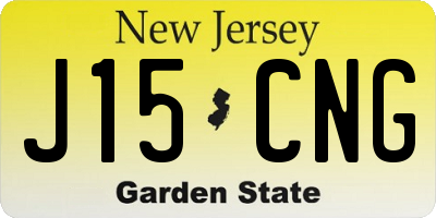 NJ license plate J15CNG