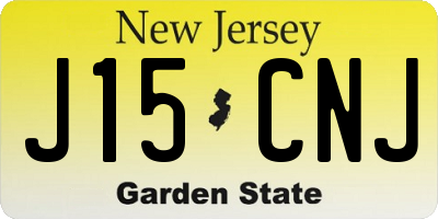 NJ license plate J15CNJ