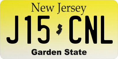 NJ license plate J15CNL