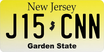 NJ license plate J15CNN