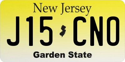NJ license plate J15CNO
