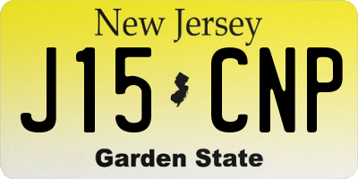 NJ license plate J15CNP