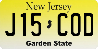 NJ license plate J15COD