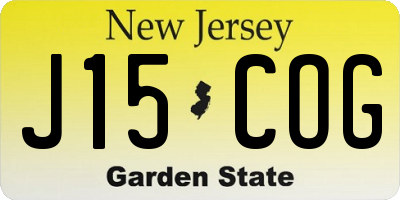 NJ license plate J15COG