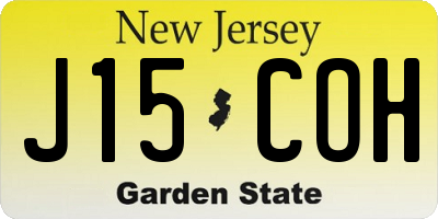 NJ license plate J15COH