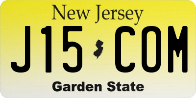 NJ license plate J15COM