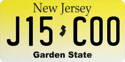 NJ license plate J15COO