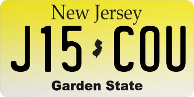 NJ license plate J15COU