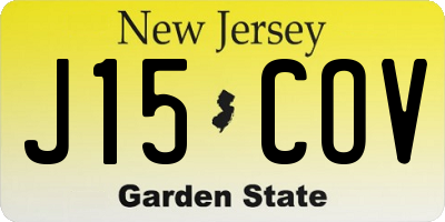 NJ license plate J15COV
