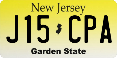 NJ license plate J15CPA