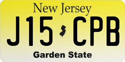 NJ license plate J15CPB