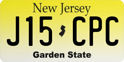 NJ license plate J15CPC