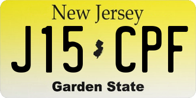 NJ license plate J15CPF