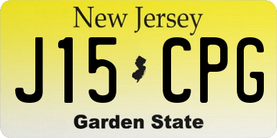 NJ license plate J15CPG