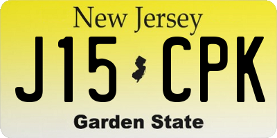 NJ license plate J15CPK