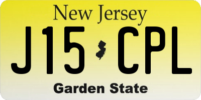 NJ license plate J15CPL