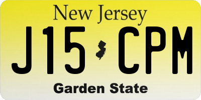 NJ license plate J15CPM