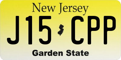 NJ license plate J15CPP