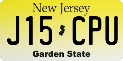 NJ license plate J15CPU