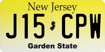 NJ license plate J15CPW