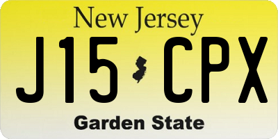 NJ license plate J15CPX
