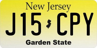 NJ license plate J15CPY
