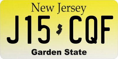 NJ license plate J15CQF