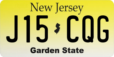 NJ license plate J15CQG