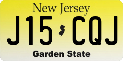 NJ license plate J15CQJ