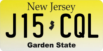 NJ license plate J15CQL