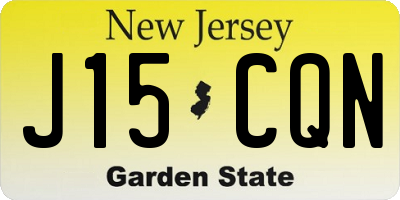 NJ license plate J15CQN