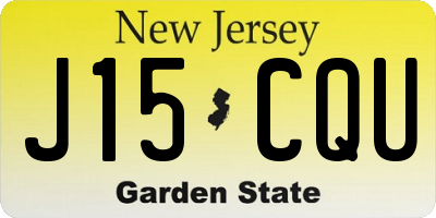 NJ license plate J15CQU