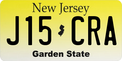 NJ license plate J15CRA