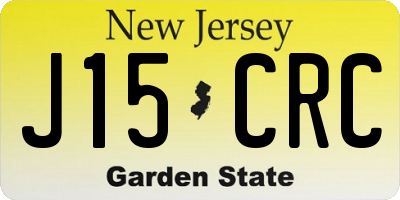 NJ license plate J15CRC