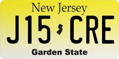 NJ license plate J15CRE
