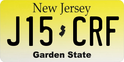 NJ license plate J15CRF