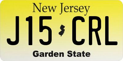 NJ license plate J15CRL