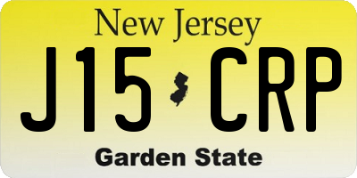 NJ license plate J15CRP