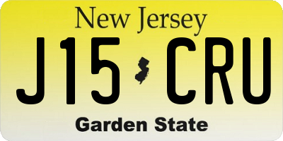 NJ license plate J15CRU