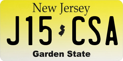NJ license plate J15CSA