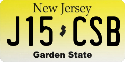 NJ license plate J15CSB