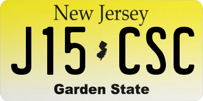 NJ license plate J15CSC