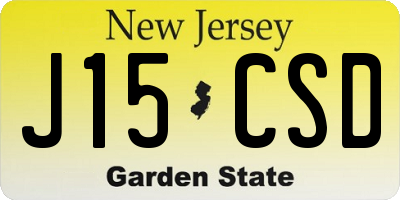 NJ license plate J15CSD