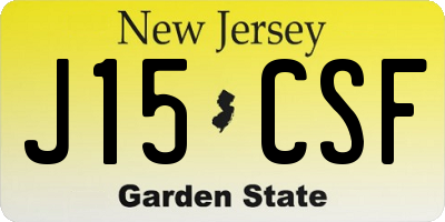 NJ license plate J15CSF