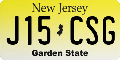 NJ license plate J15CSG