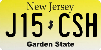 NJ license plate J15CSH