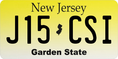 NJ license plate J15CSI