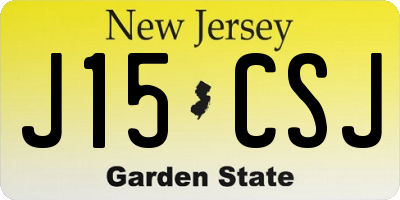 NJ license plate J15CSJ